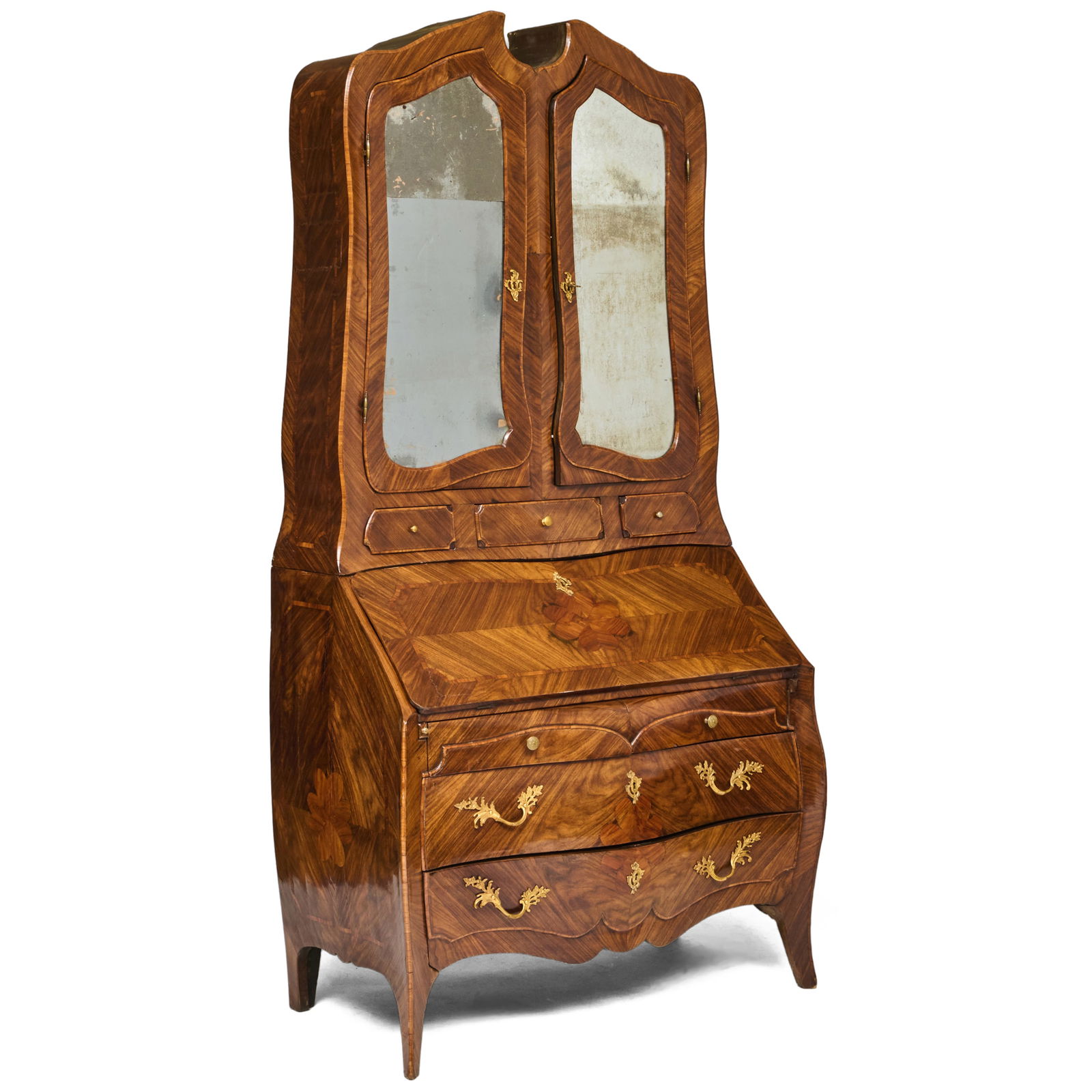 Italian Kingwood and Tulipwood Parquetry Slant-Front Secretary, Genoa (1 of 11)