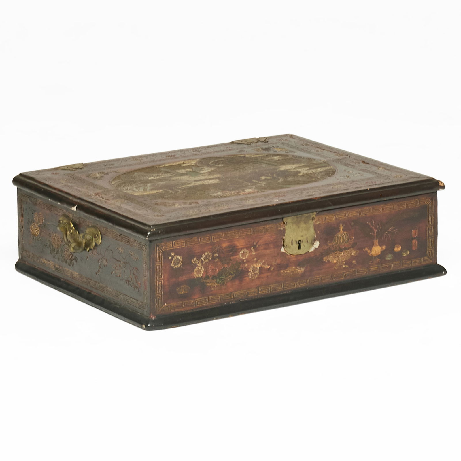 Chinese Brass-Mounted Coromandel Lacquer Traveling Box (1 of 10)