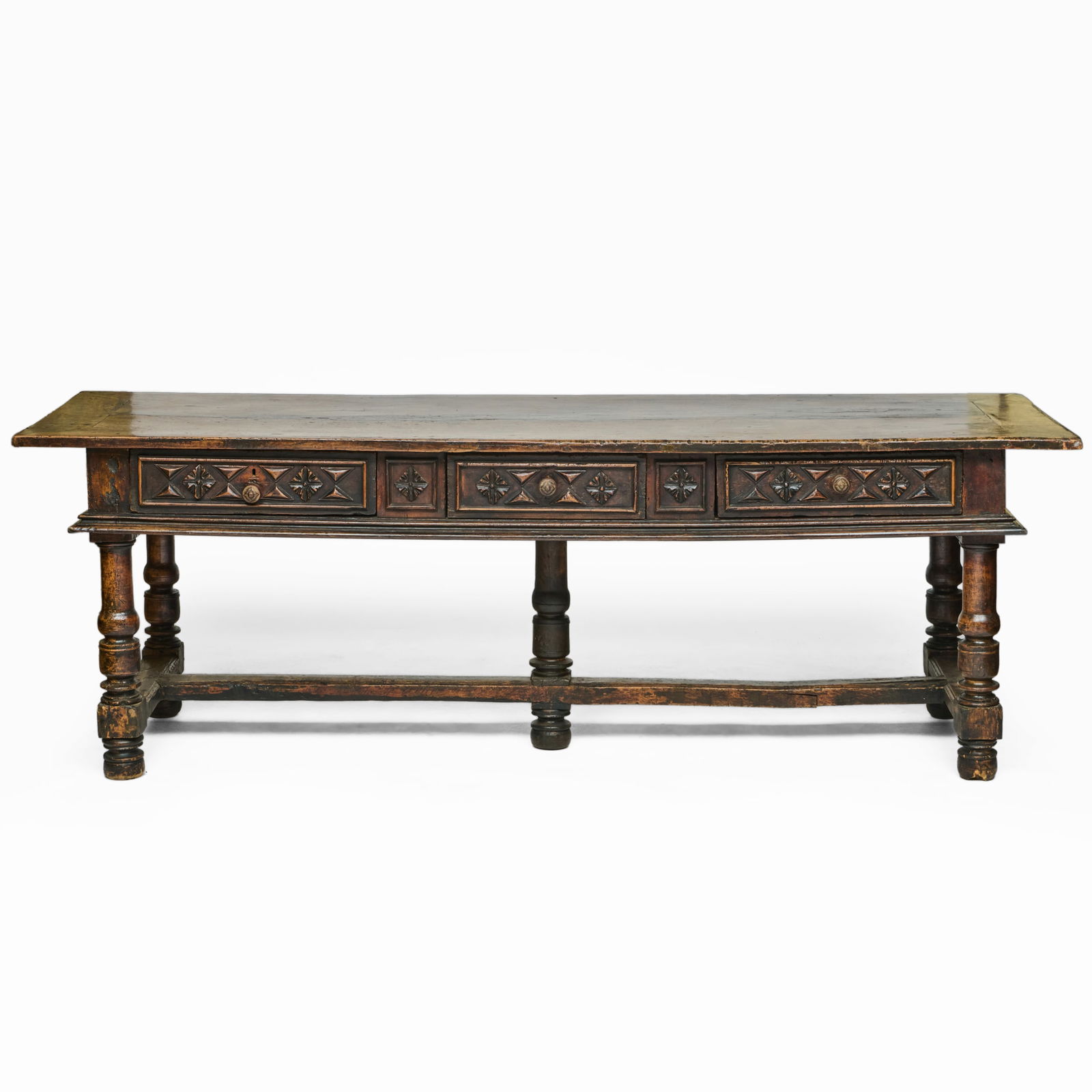 Spanish Baroque Partial Ebonized Library Table - 2
