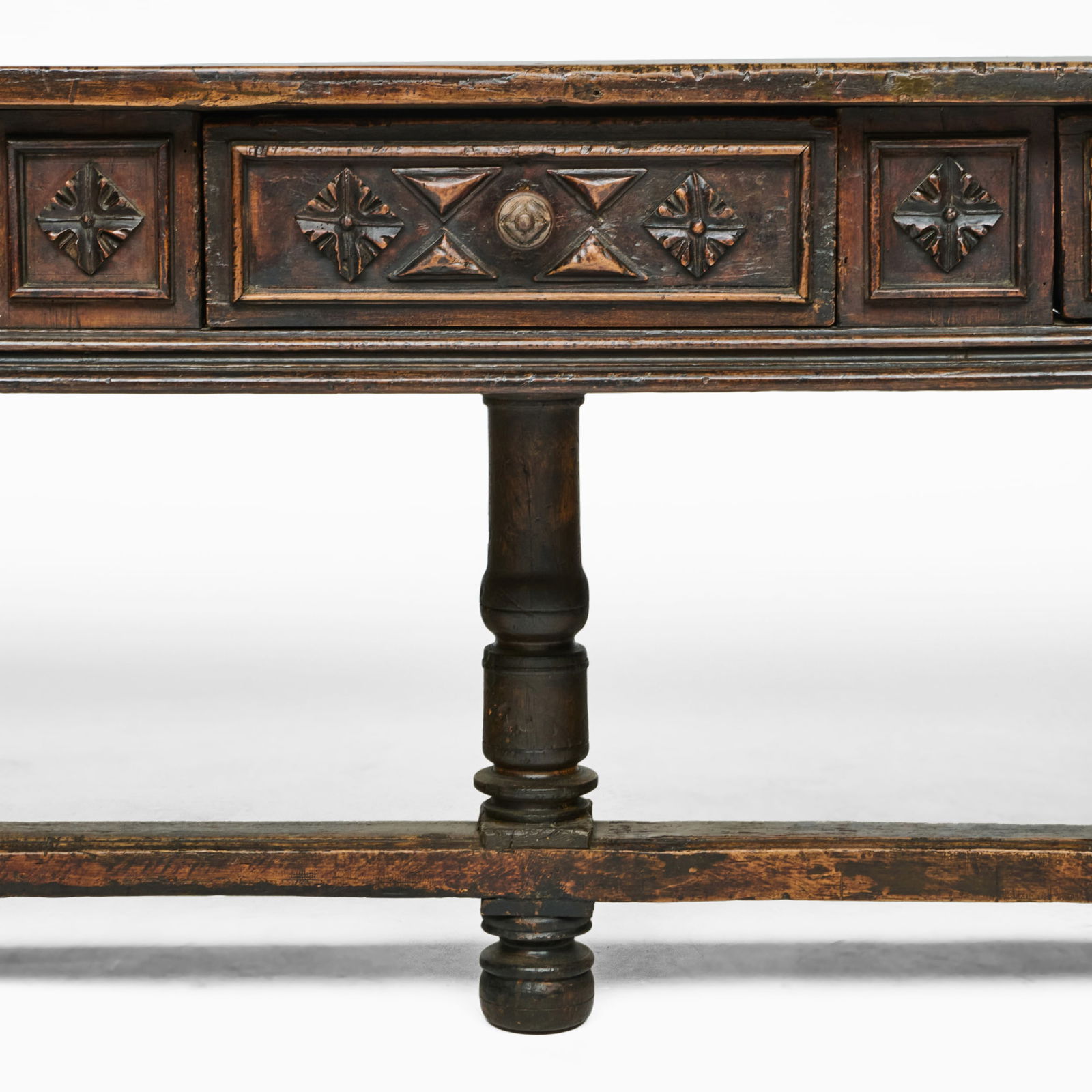 Spanish Baroque Partial Ebonized Library Table - 3