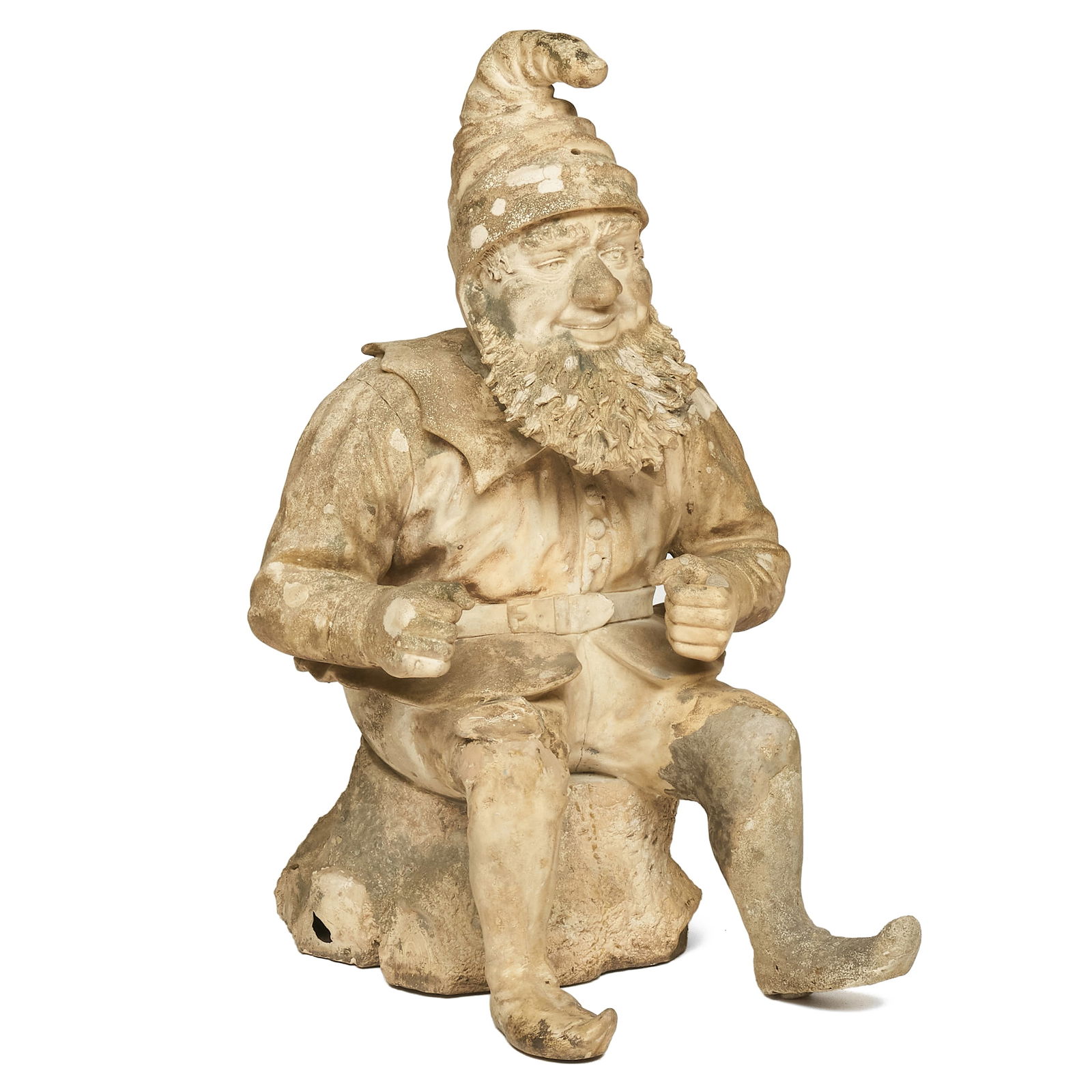 Cast Terracotta Model of a Seated Gnome: Cast Terracotta Model of a Seated Gnome30 1/2 x 18 x 21 in.Property from The Fortress in Troy, NY.