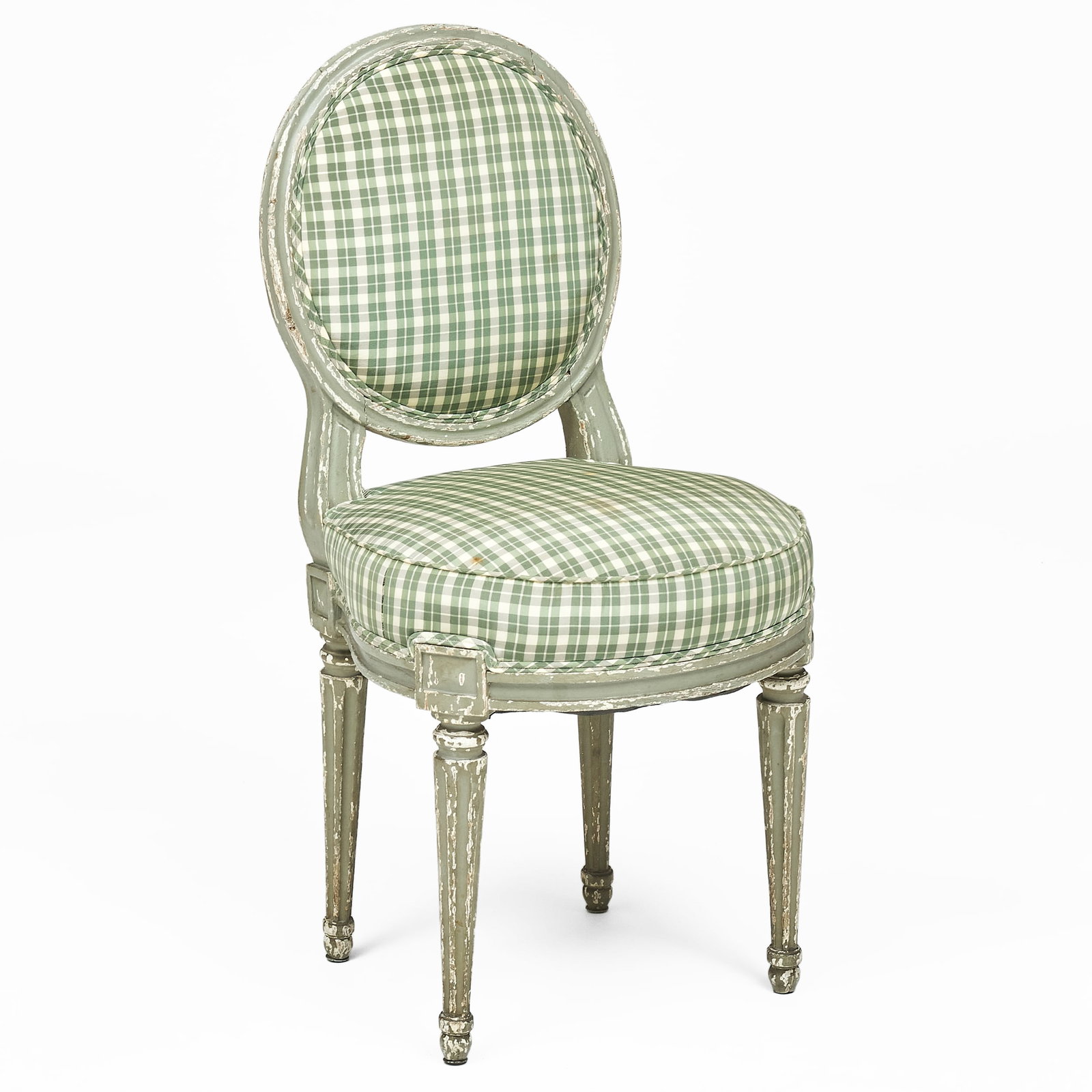 Diminutive Louis XVI Style Painted Chaise: Diminutive Louis XVI Style Painted Chaise 32 1/2 x 16 x 17 in., seat height 17 1/2 in. Private Collection of an Atlanta Collector.