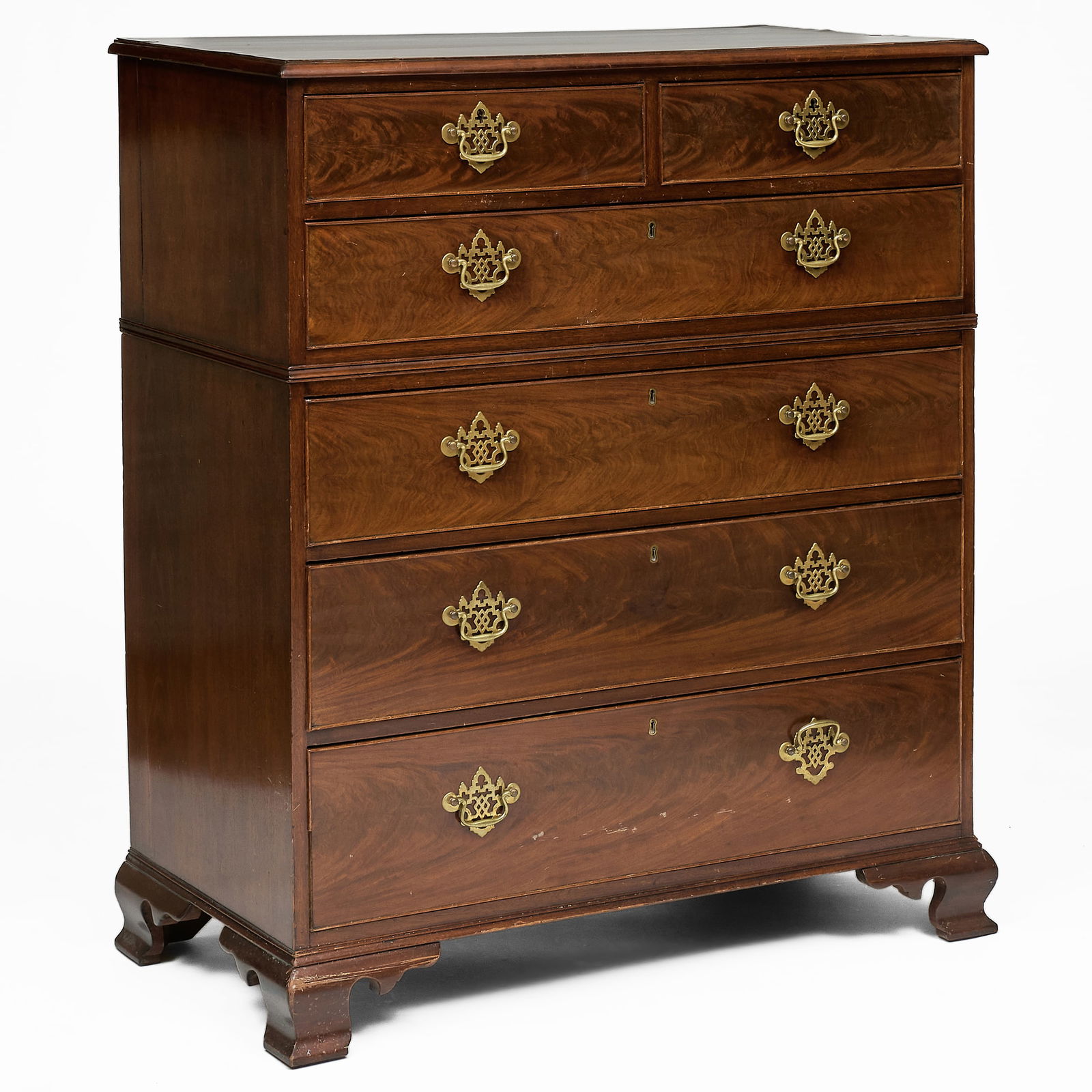 George III Style Mahogany Tall Chest of Drawers (1 of 10)