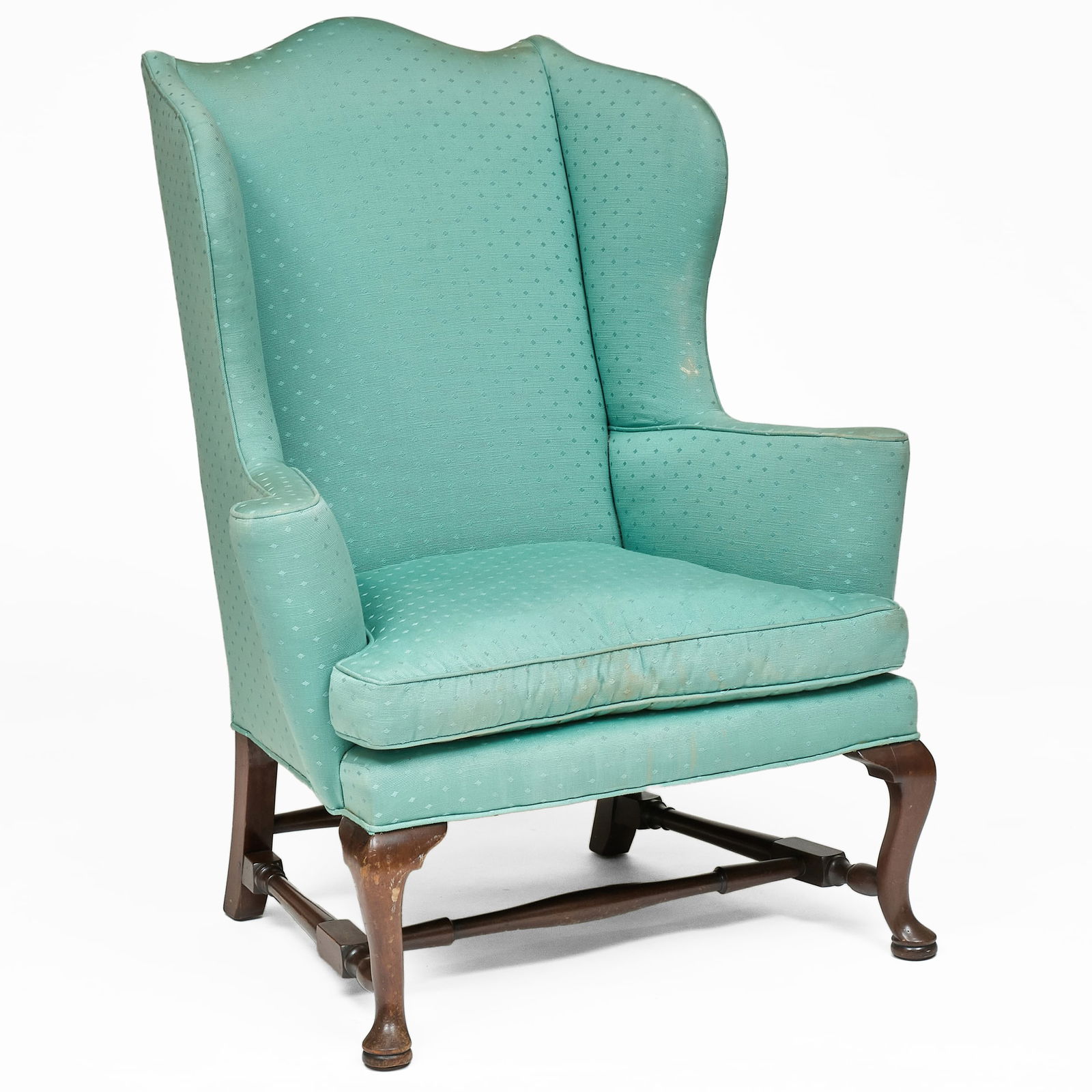 George III Style Mahogany Wing Chair: George III Style Mahogany Wing Chair46 1/2 x 37 1/2 x 25 1/2 in., seat height 18 3/ 4in.Private Collection of an Atlanta Collector.