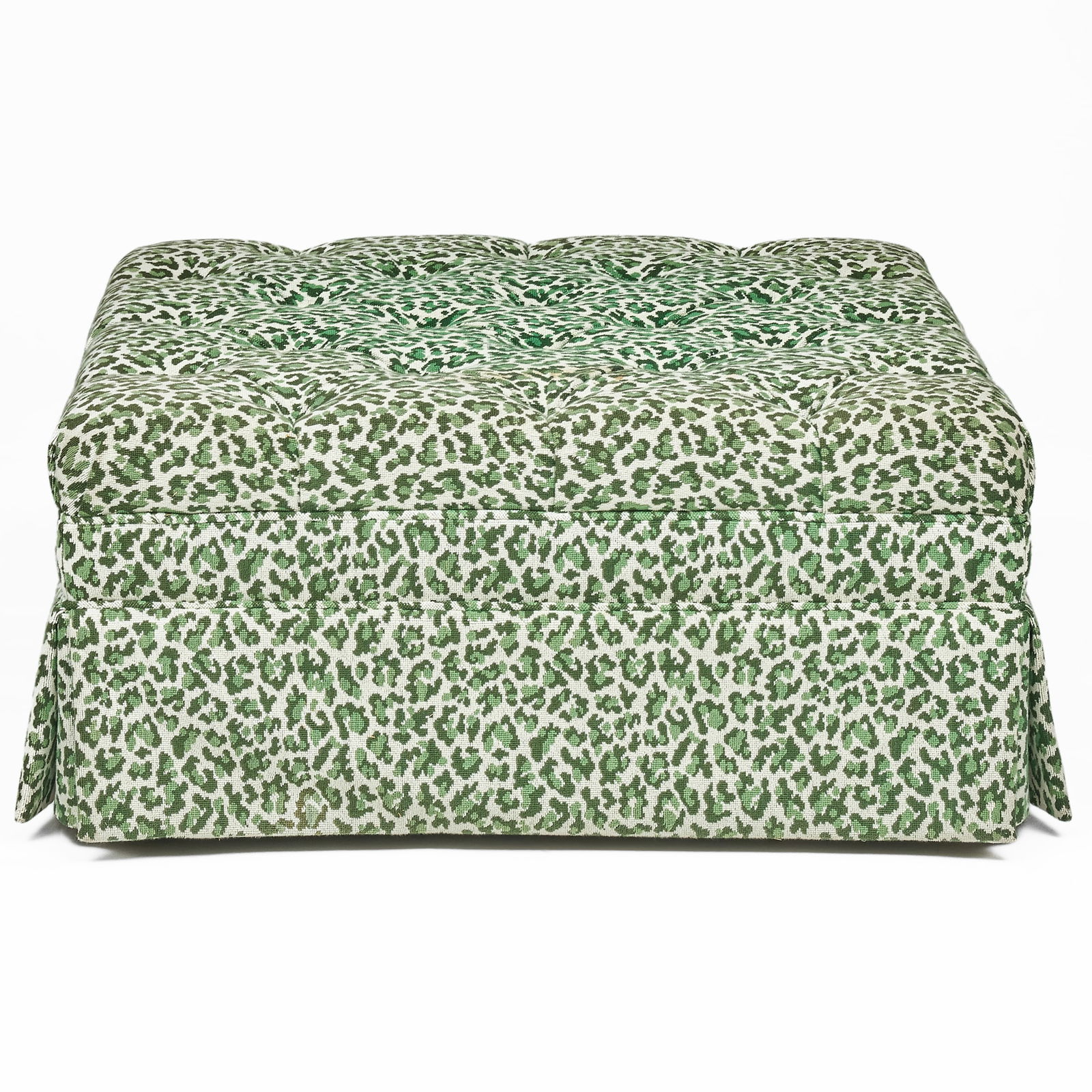 Leopard Tufted Upholstered Ottoman - 3