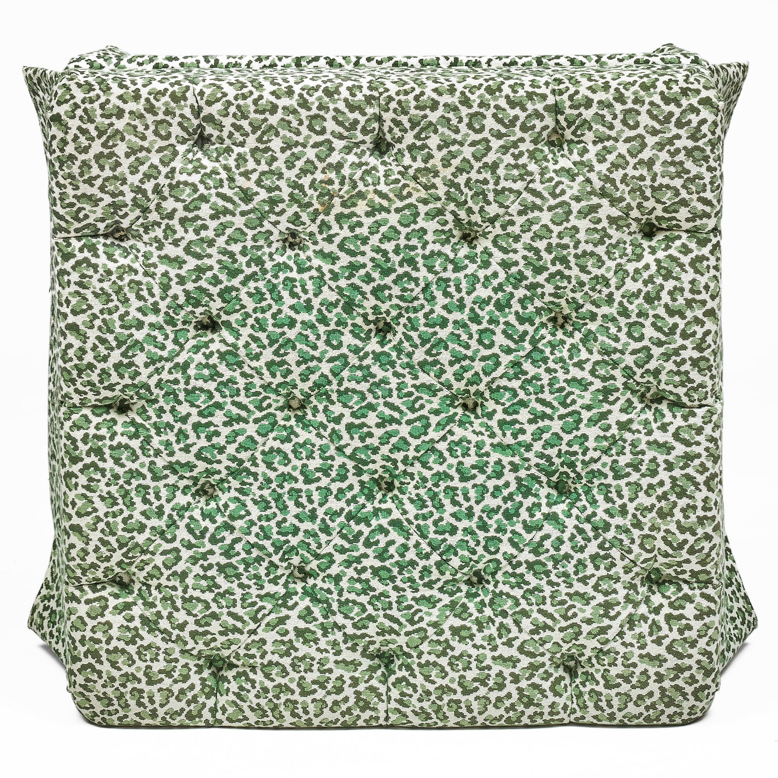 Leopard Tufted Upholstered Ottoman - 6