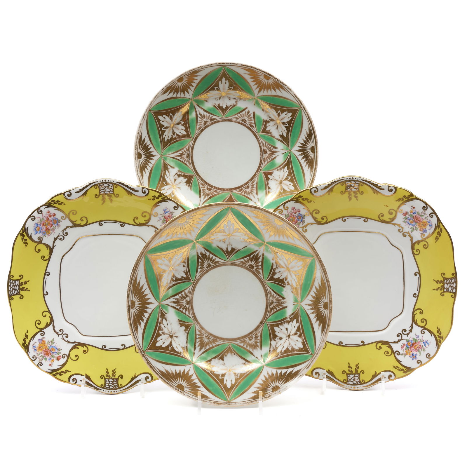 Two Pairs of Gilt Decorated English Porcelain Plates (1 of 10)