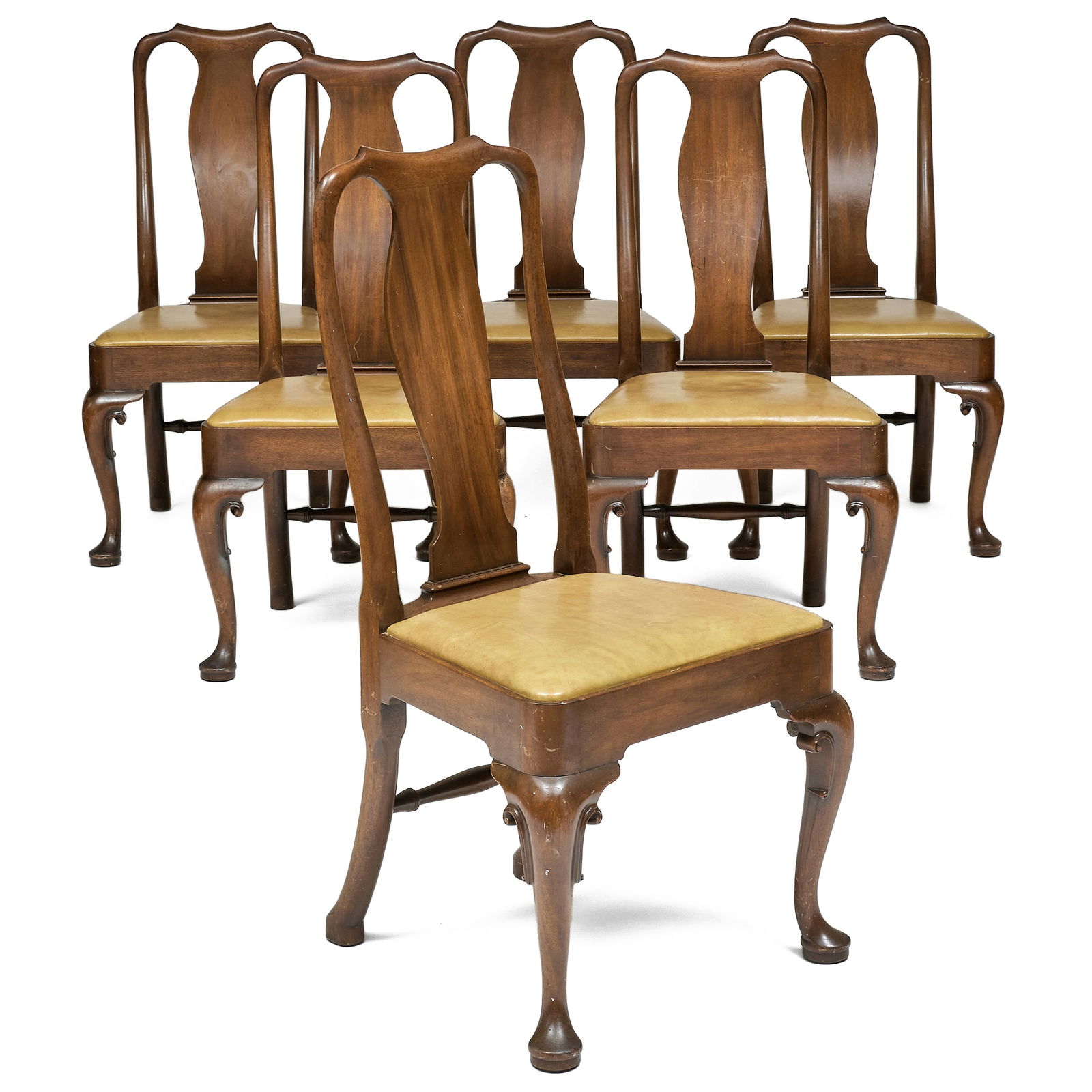 Set of Six George II Style Mahogany Side Chairs: Set of Six George II Style Mahogany Side Chairs Marked Kittinger, Buffalo.40 1/2 x 22 x 20 in., seat height 18 1/2 in. Private Collection of an Atlanta Collector.