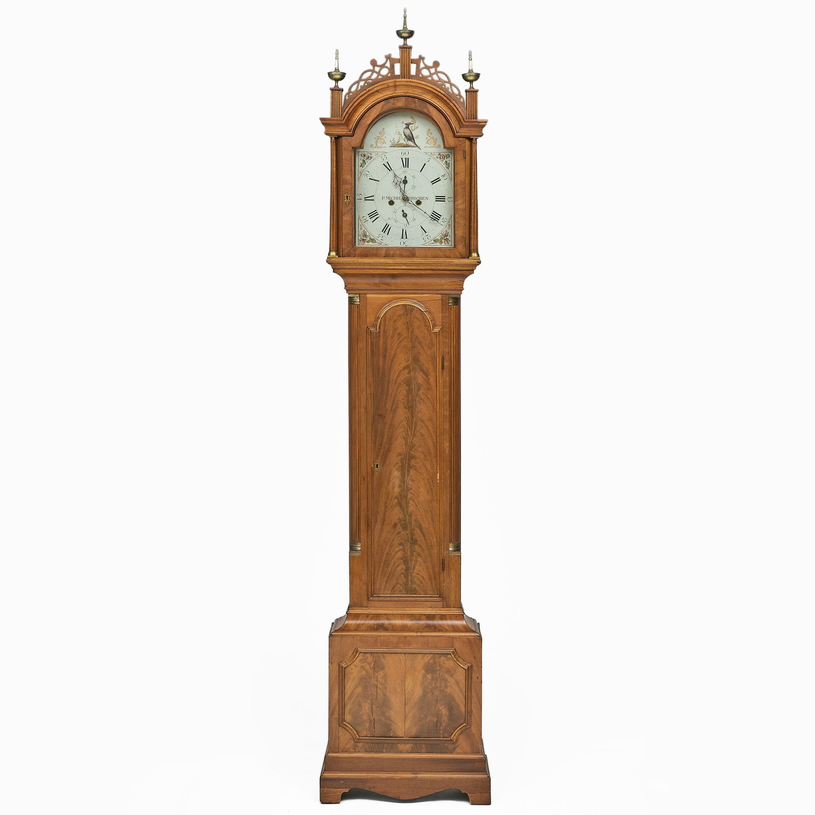 George III Style Brass-Mounted Mahogany Tall Case Clock, dial signed P. Michie Brichen (1 of 7)