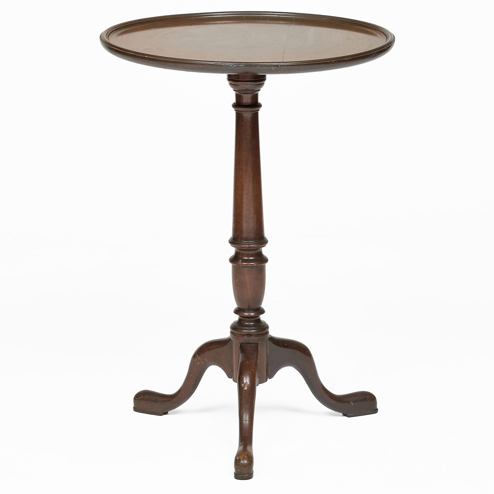 George III Style Mahogany Tripod Table: George III Style Mahogany Tripod Table 27 x 18?x 16 in., the feet. Private Collection of an Atlanta Collector.
