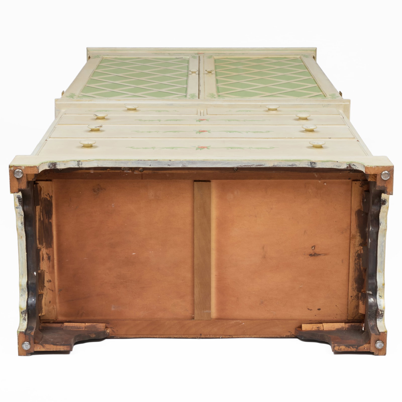 Painted Trelliswork Cupboard - 9