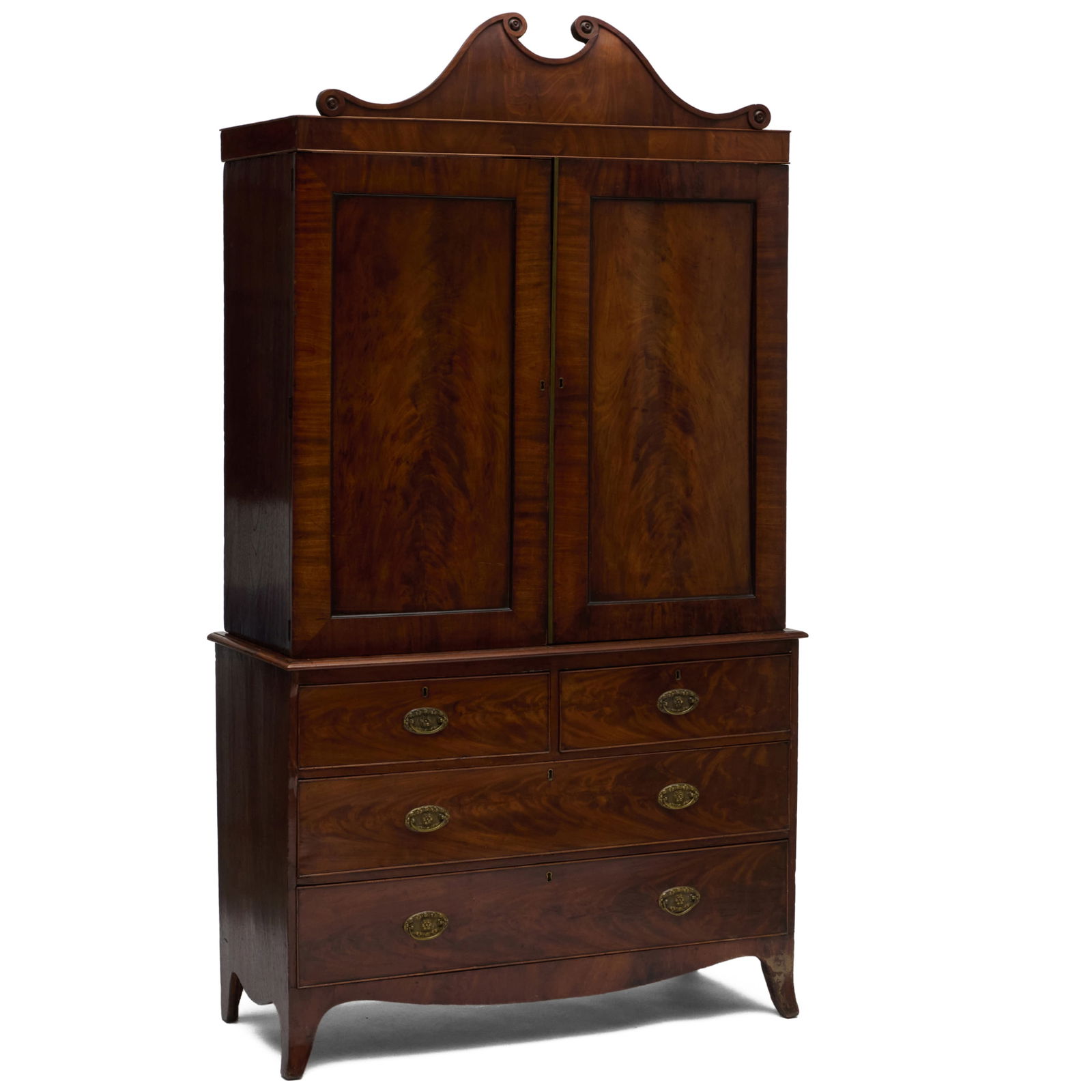 Late George III Mahogany Linen Press (1 of 11)