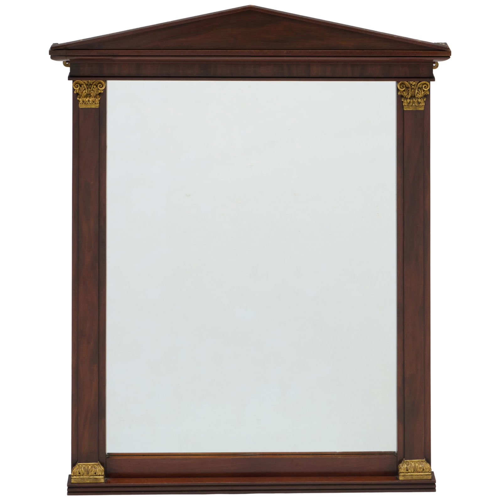 Continental Neoclassical Style Mahogany and Parcel-Gilt Mirror: Continental Neoclassical Style Mahogany and Parcel-Gilt Mirror 4 ft. 7 x 45 1/4 in. An Interior Designed by Colefax and Fowler, Riverdale, NY.