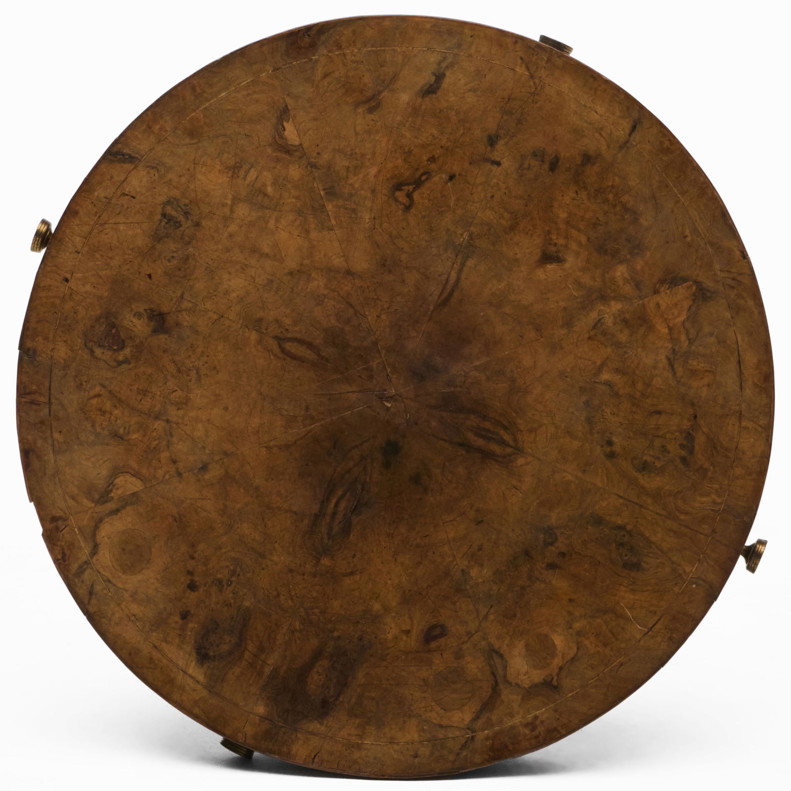 Regency Walnut and Mahogany Drum Form Side Table - 5