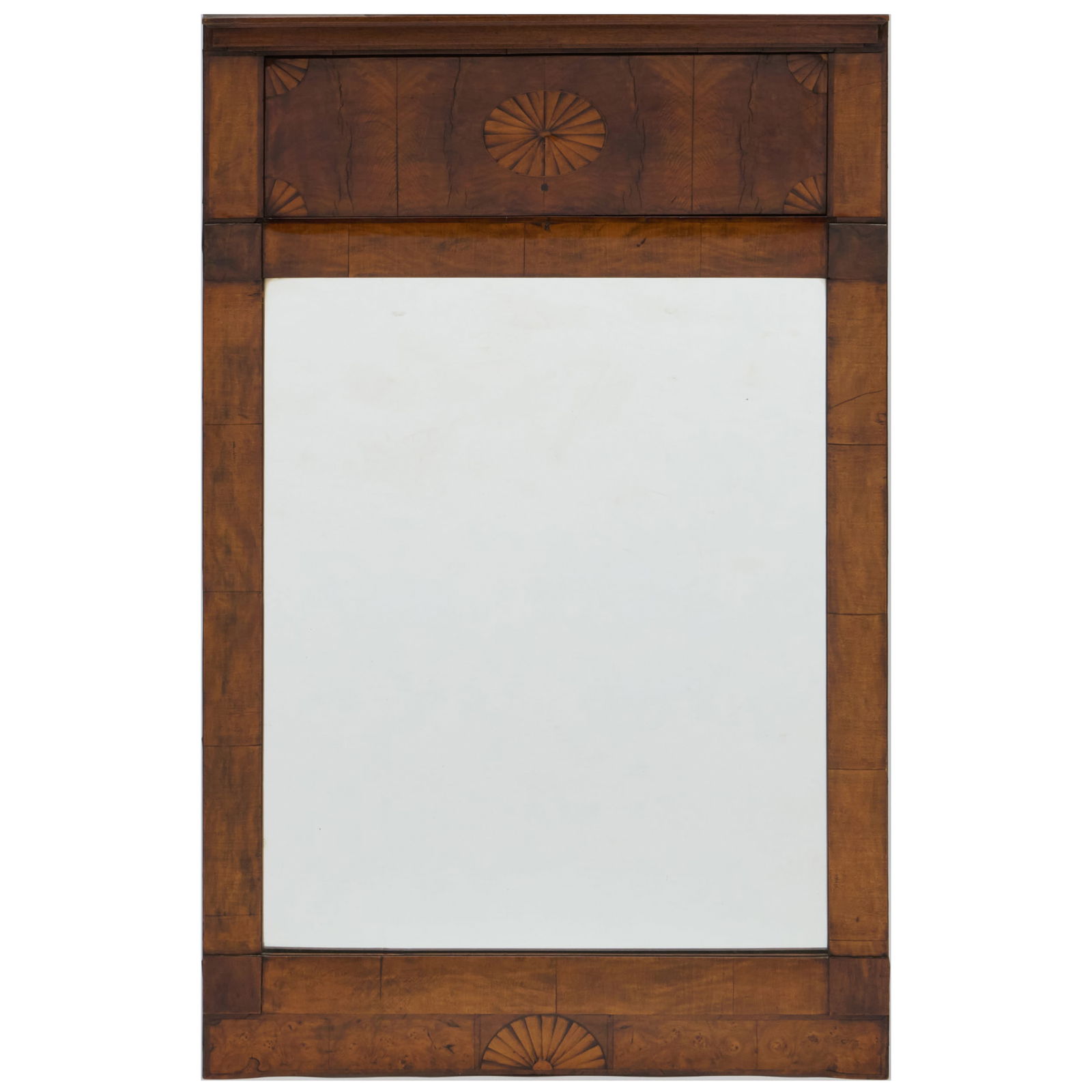 Biedermeier Walnut and Fruitwood-Inlaid Mirror (1 of 4)