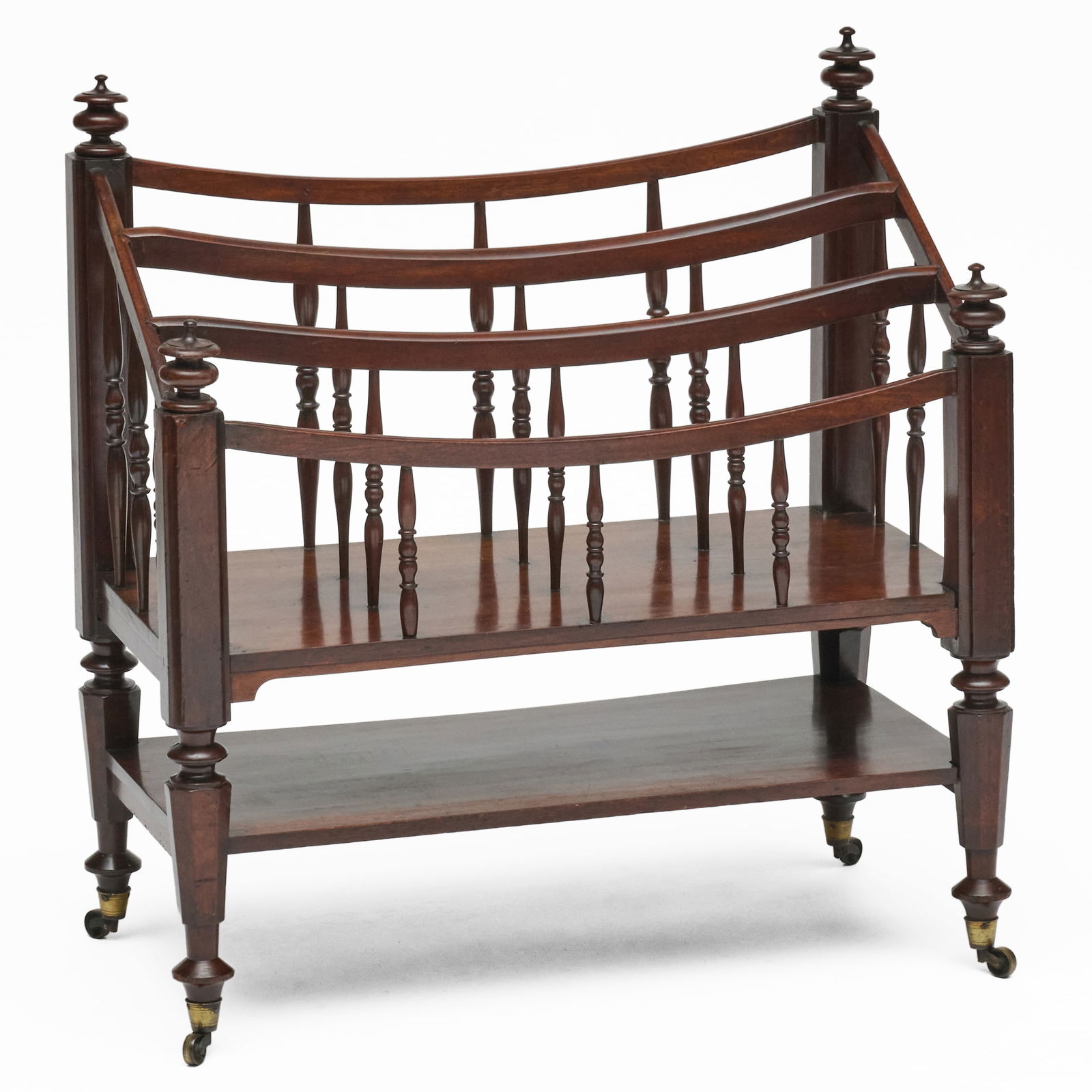 Large Victorian Mahogany Canterbury: Large Victorian Mahogany Canterbury Raised on casters. 33 x 32 x 17 in. Property from the Collection of a Prominent Long Island Family.