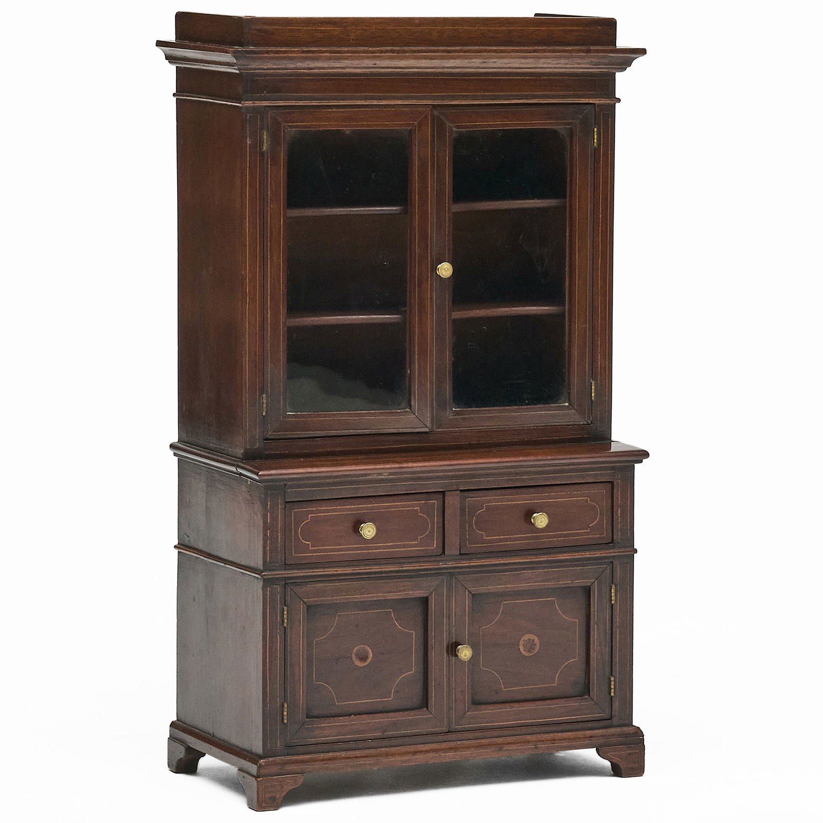 Miniature Late George III String Inlaid Mahogany Bookcase (1 of 9)