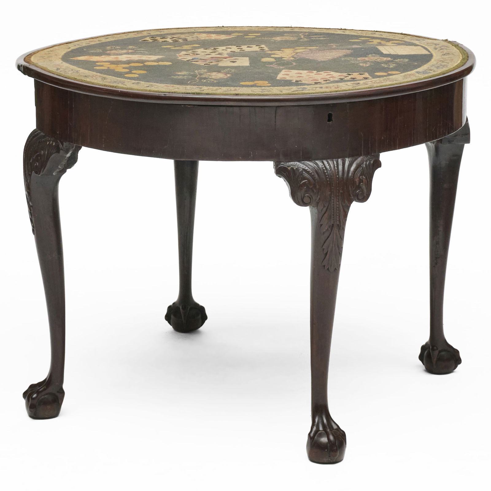 George II Mahogany Gateleg Demilune-Games Table (1 of 10)