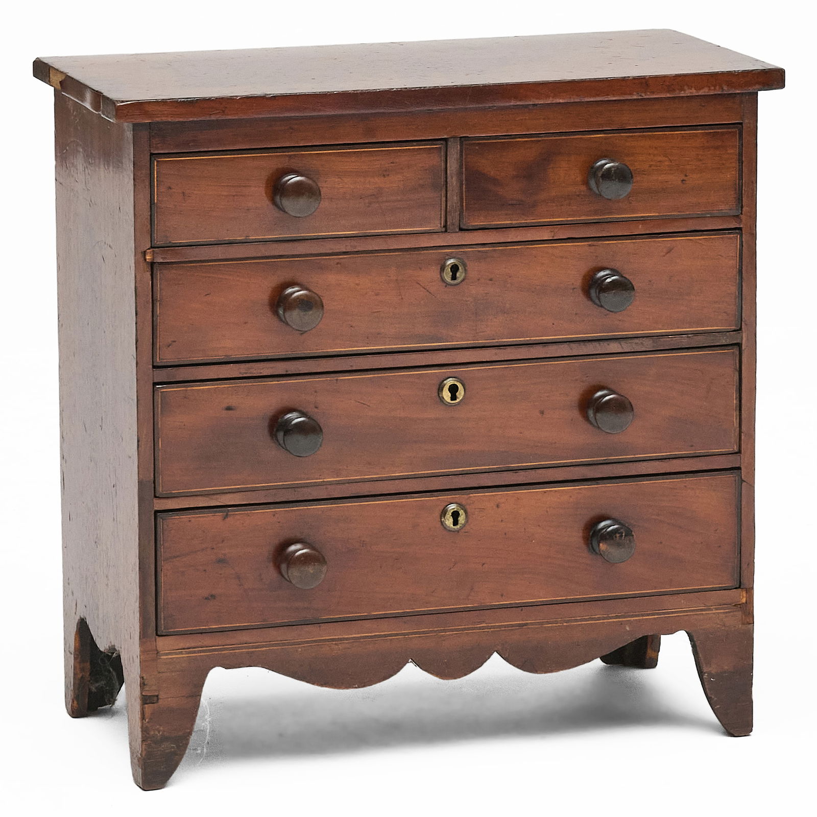 Miniature George III Inlaid Mahogany Chest of Drawers (1 of 8)