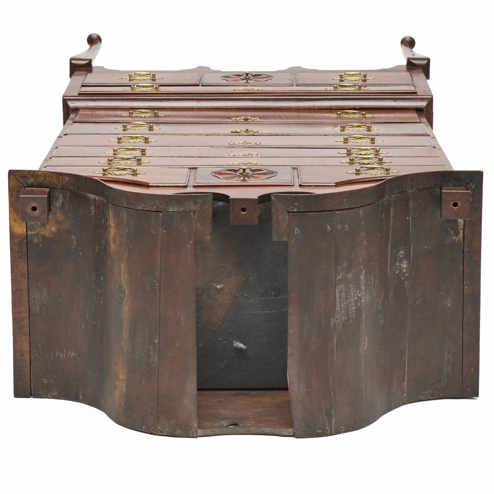 Queen Anne Figured Maple Bonnet Top Highboy - 6