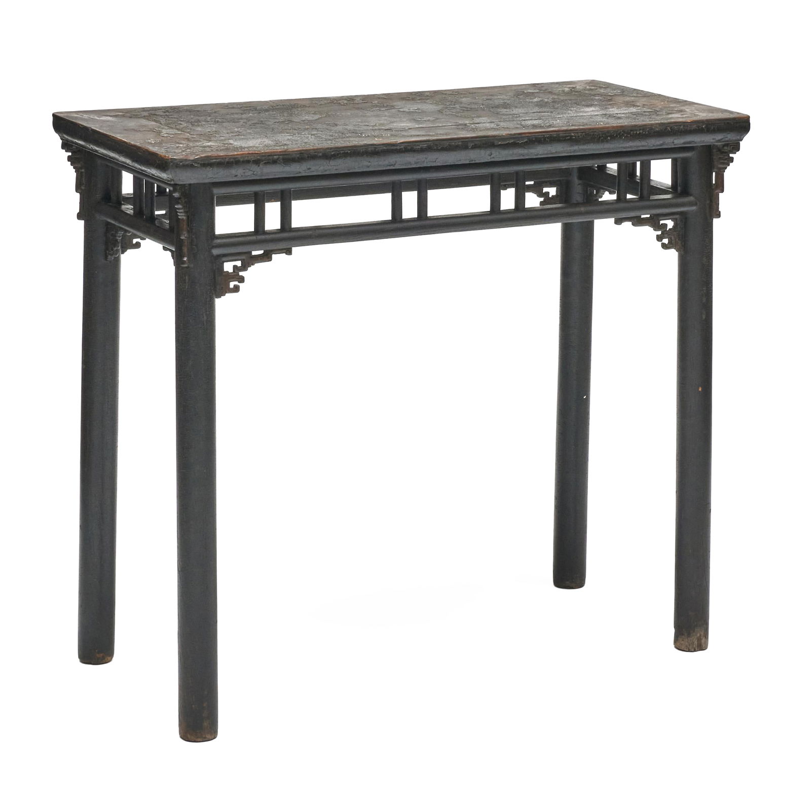 Chinese Black Painted Elm Side Table: Chinese Black Painted Elm Side Table33 1/4 x 37 x 18 1/2 in.