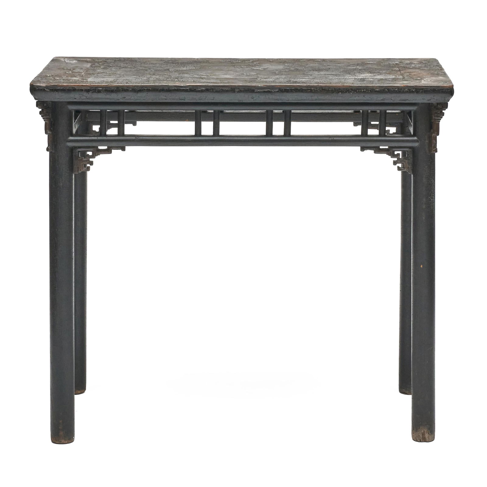 Chinese Black Painted Elm Side Table - 2