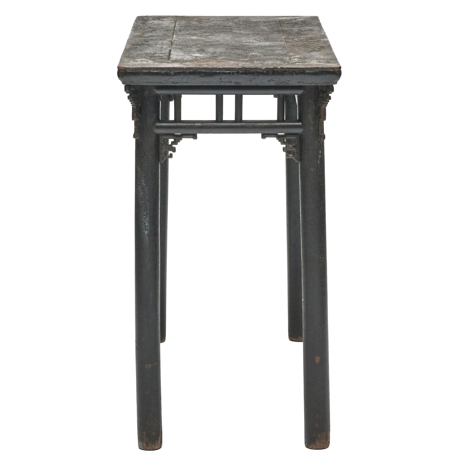 Chinese Black Painted Elm Side Table - 3