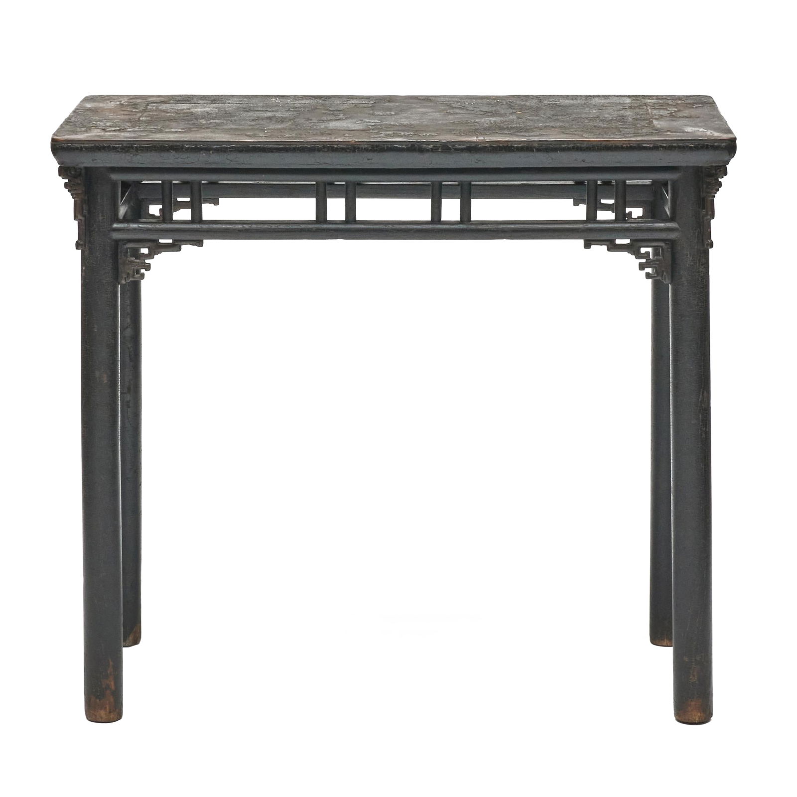 Chinese Black Painted Elm Side Table - 4