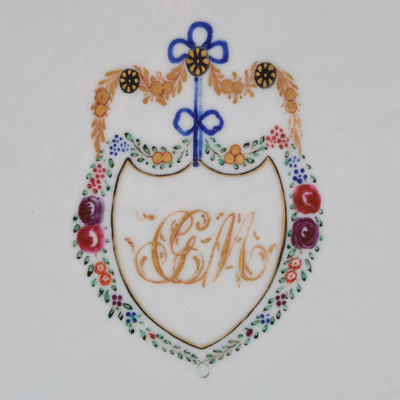 Chinese Export Porcelain Monogrammed Serving Platter - 2