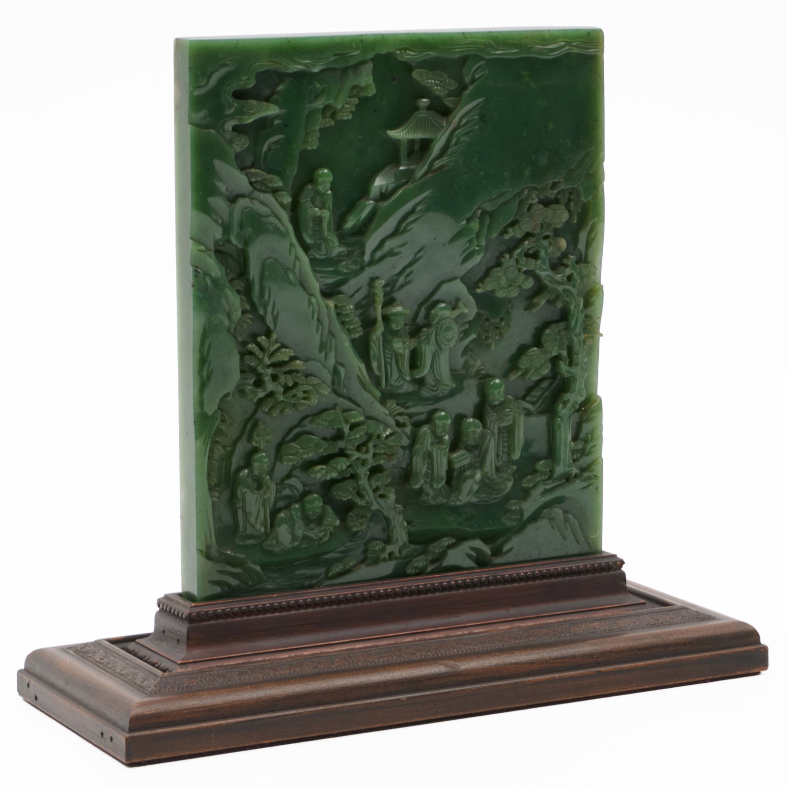 Chinese Green Jade Table Screen - 2