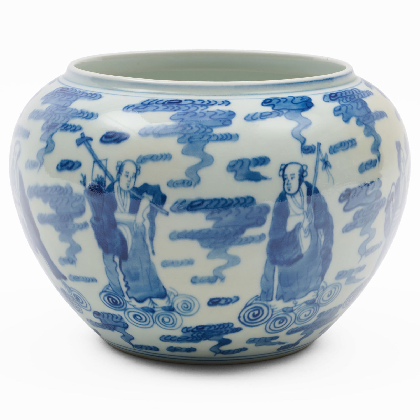 Chinese Blue and White Porcelain Ovoid Vase: Chinese Blue and White Porcelain Ovoid VaseBlue double circle mark.6 1/2 x 8 1/2 in. diam.Collection of Lynn Chase from Money Pit Farm.