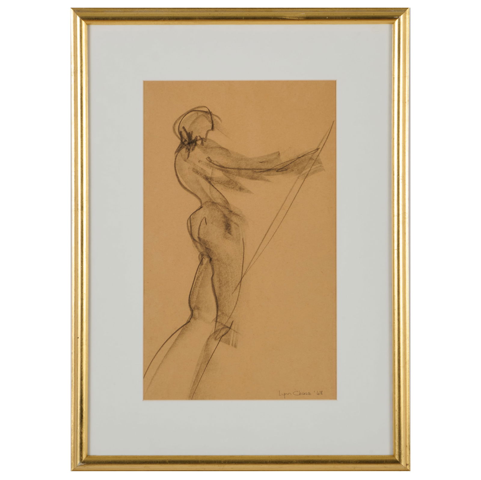 Lynn Chase (1948-2025): Figure Study; and Figure Study from the Back: Lynn Chase (1948-2025): Figure Study; and Figure Study from the BackTwo charcoal on paper, 1968, Figure Study signed 'Lynn Chase' and dated lower right, Figure Study from the Back unsigned.13 3/4 x 8