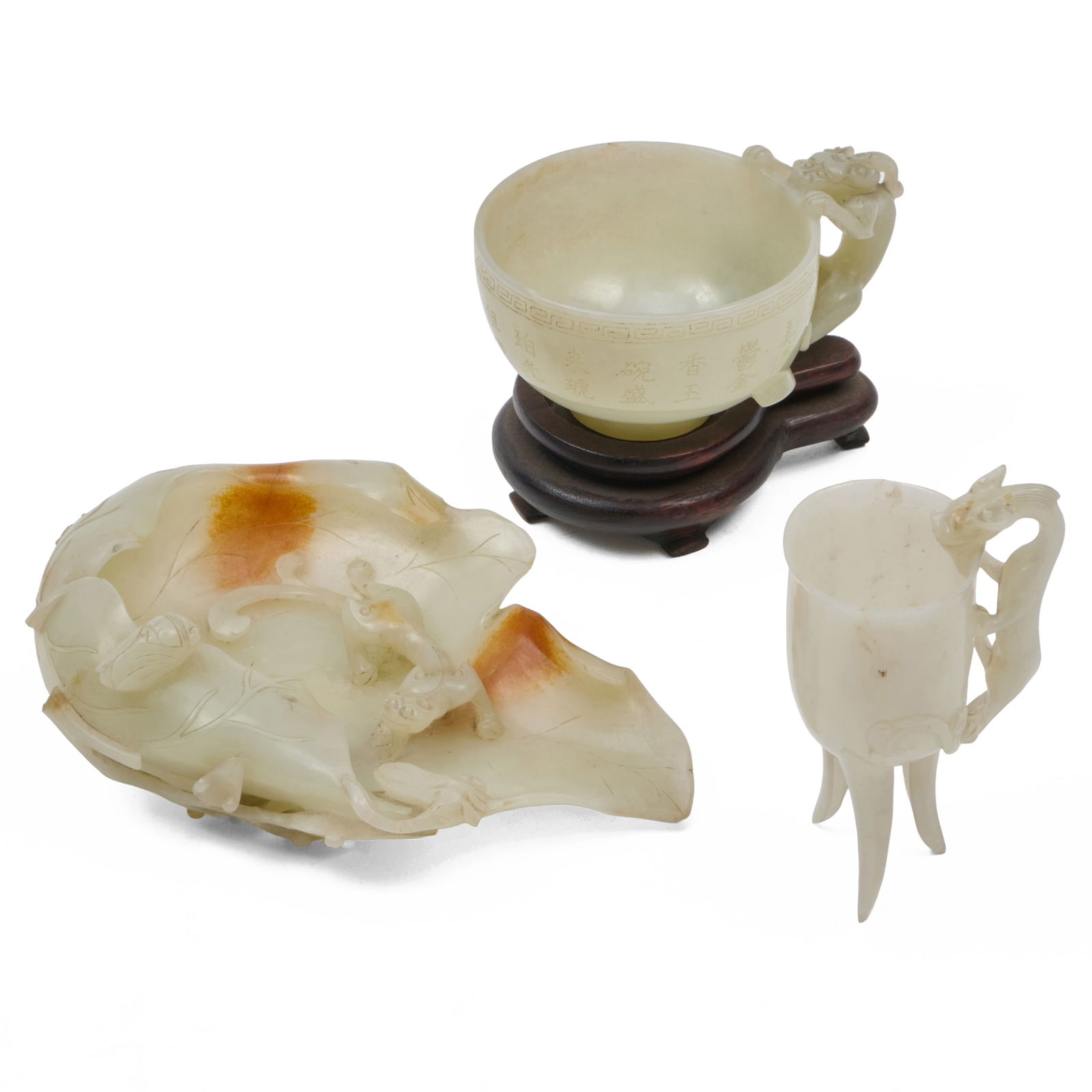 Three Chinese Hardstone Vessels with Chilong (1 of 20)