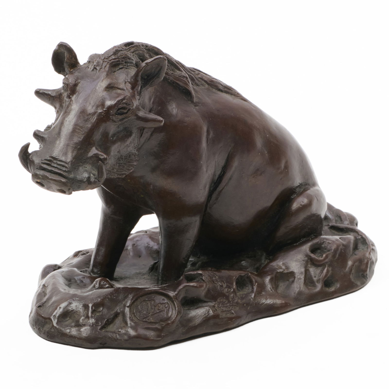 20th Century School: Boar: 20th Century School: BoarBronze, 2000, indistinctly marked and dated lower left.4 x 6 x 3 1/2 in..Collection of Lynn Chase from Money Pit Farm.