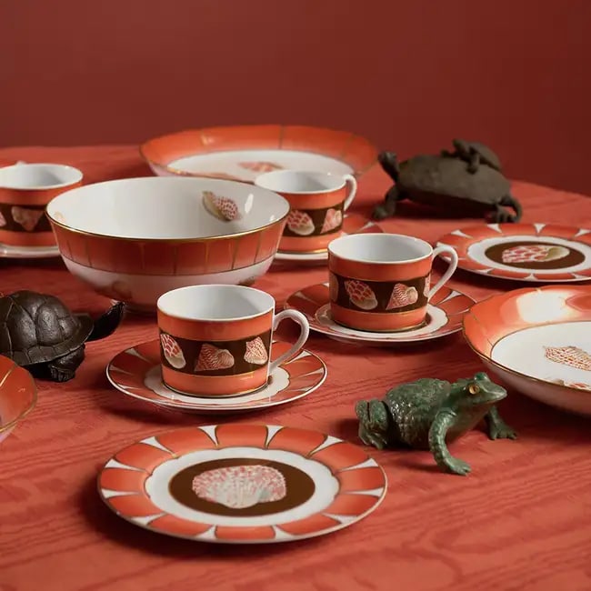 Assembled Lynn Chase Porcelain Part Service in the 'Coral Seas' and 'Coquilles des Mers' Patterns (1 of 20)