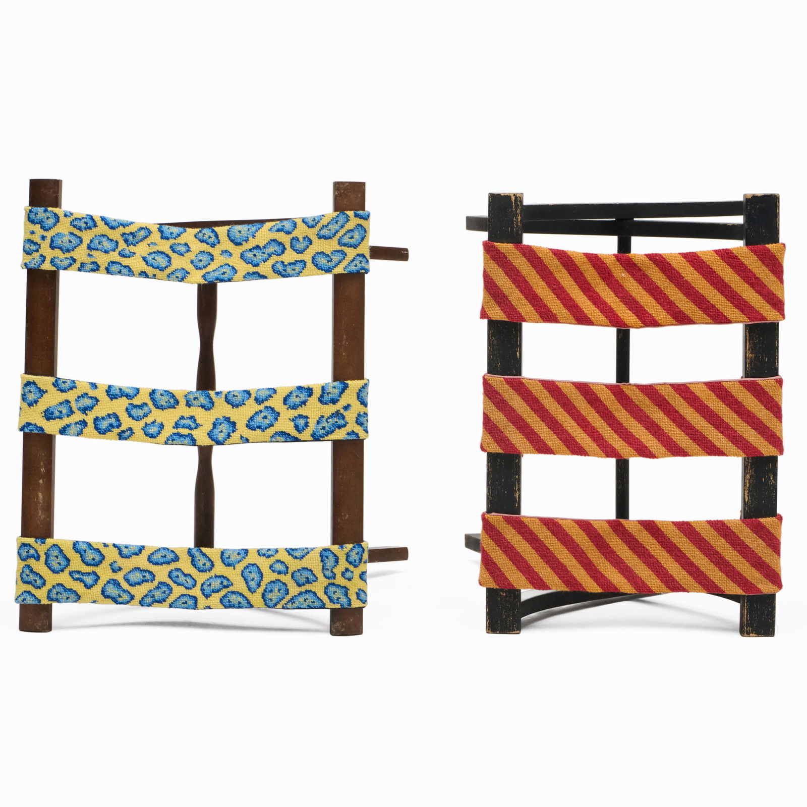Two Needlepoint Luggage Stands - 6