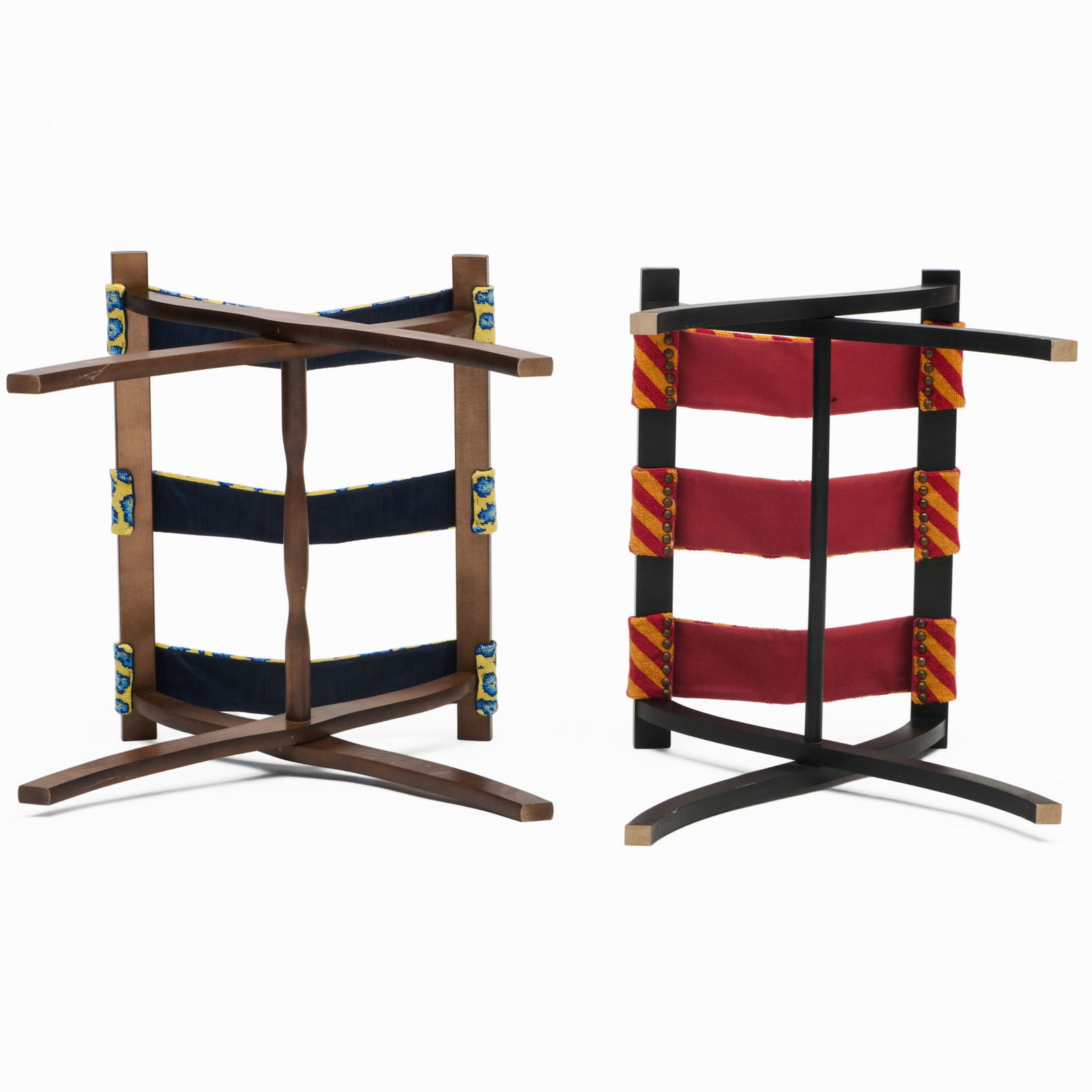 Two Needlepoint Luggage Stands - 7