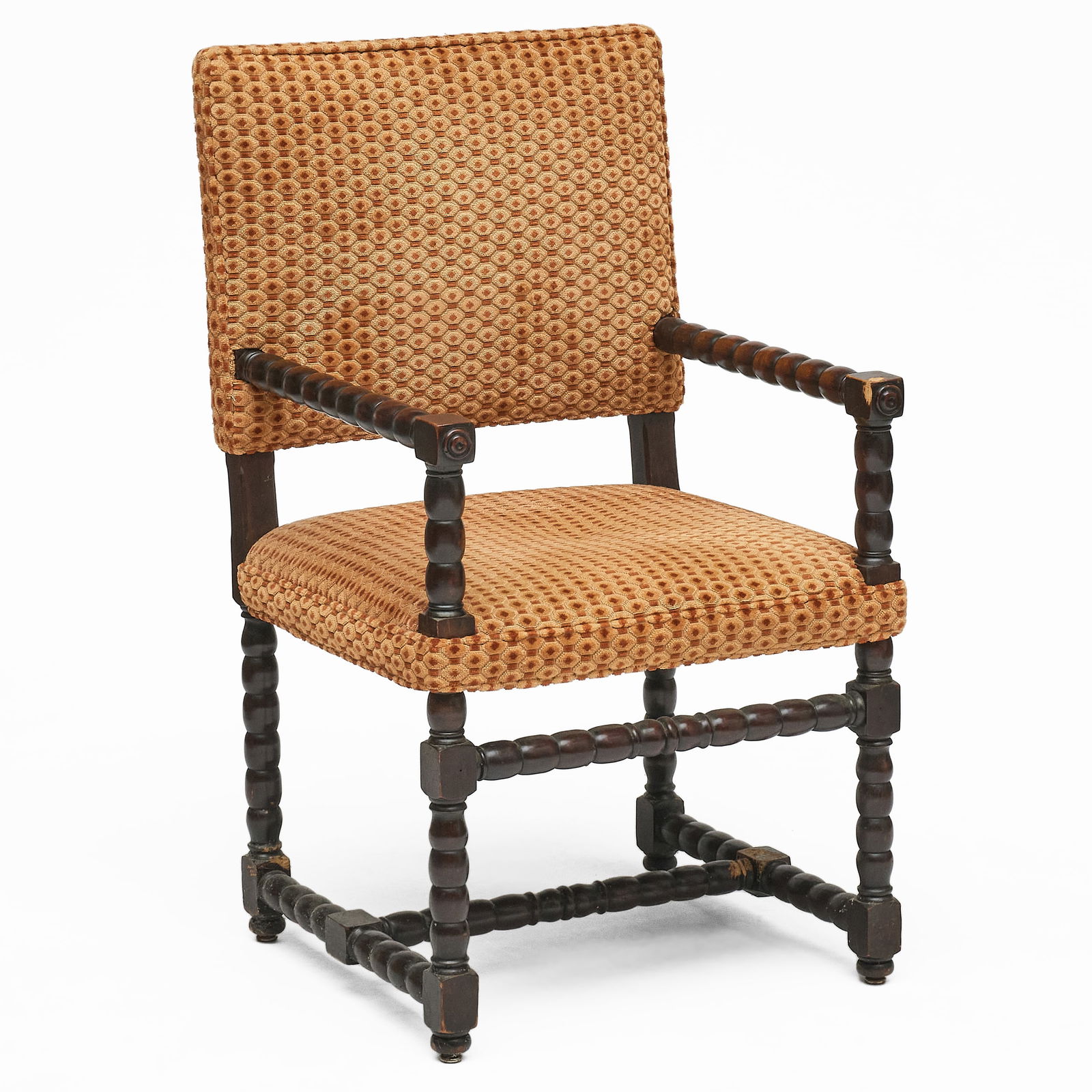 Flemish Style Stained Wood Armchair (1 of 7)