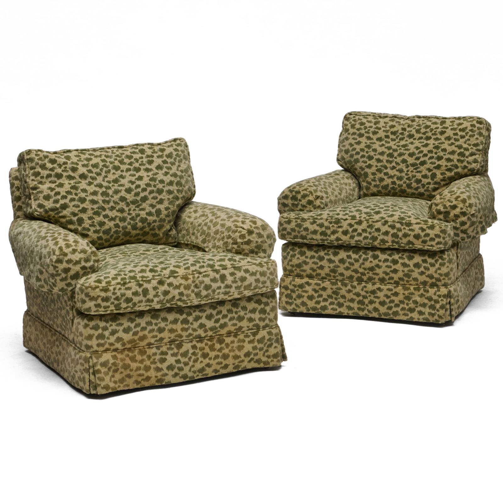 Pair of Linen and Flocked Upholstered Chairs (1 of 7)