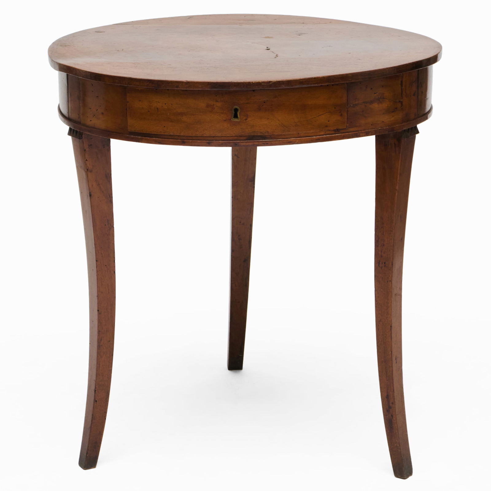 Austrian Neoclassical Provincial Walnut Circular End Table (1 of 7)