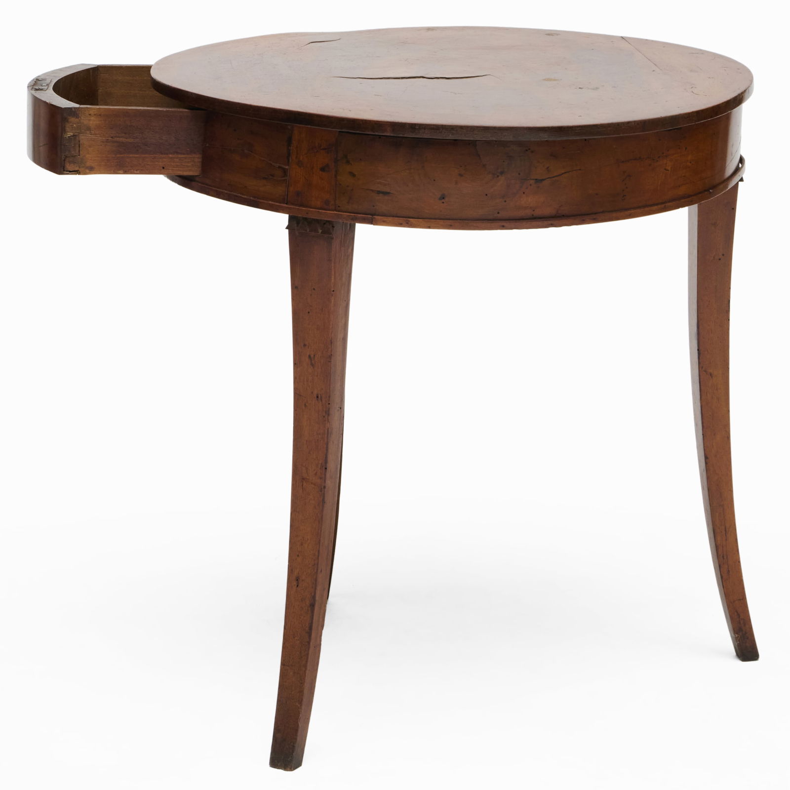 Austrian Neoclassical Provincial Walnut Circular End Table - 2