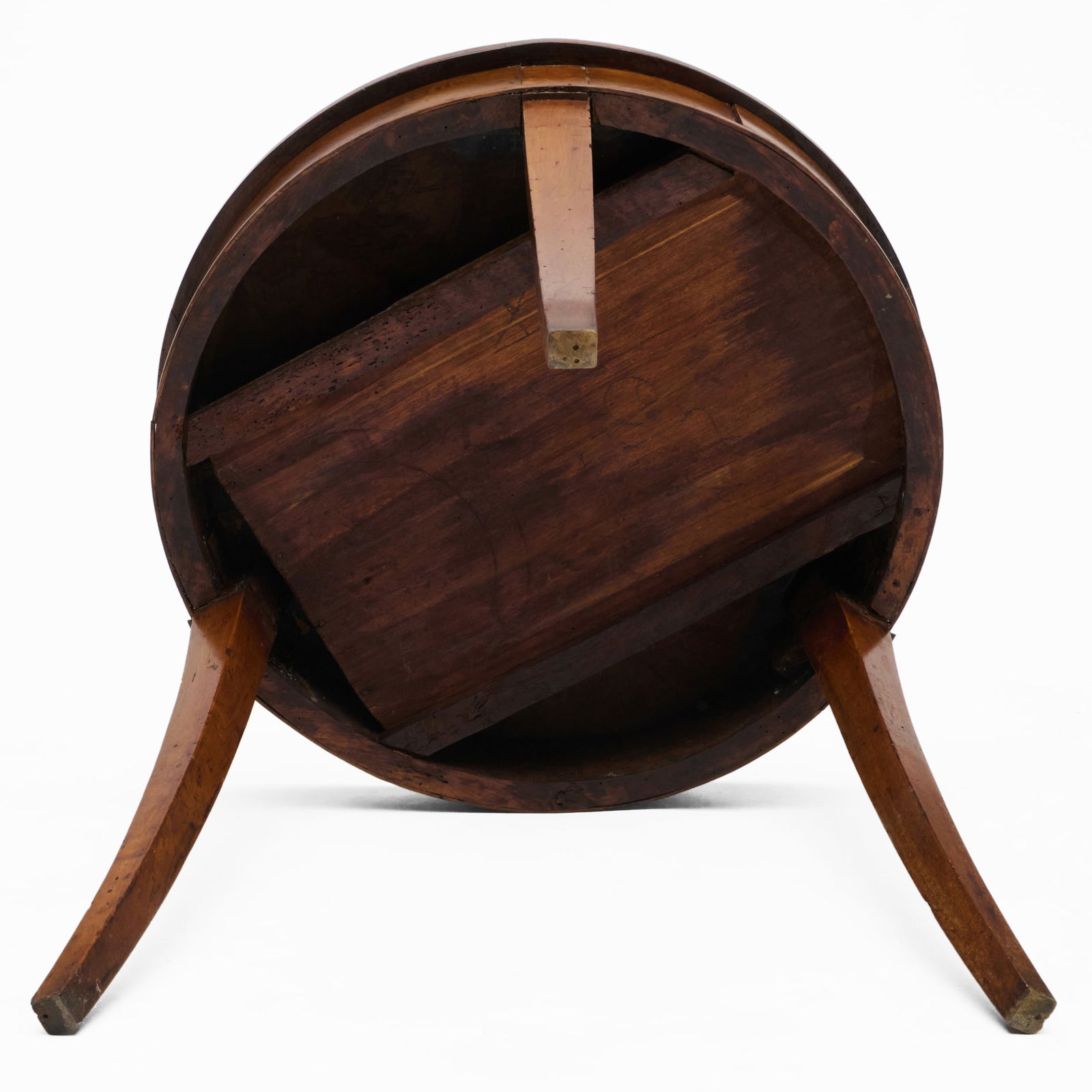 Austrian Neoclassical Provincial Walnut Circular End Table - 7