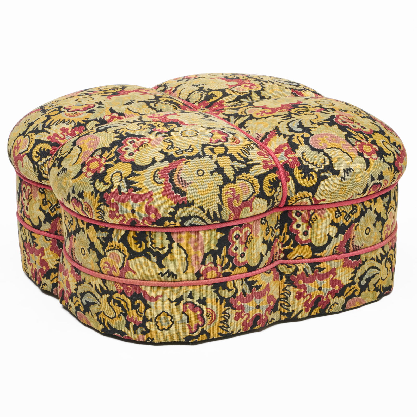 Quatrefoil Shape Upholstered Ottoman (1 of 7)