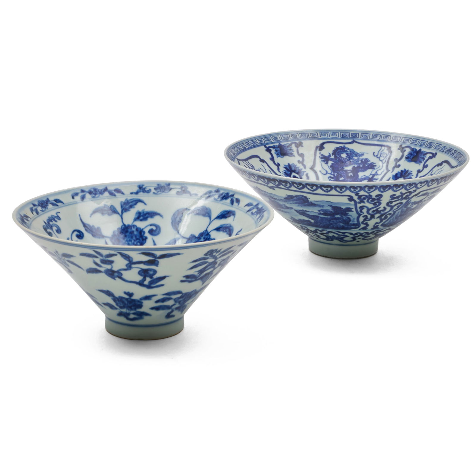 Two Chinese Blue and White Porcelain Bowls (1 of 9)