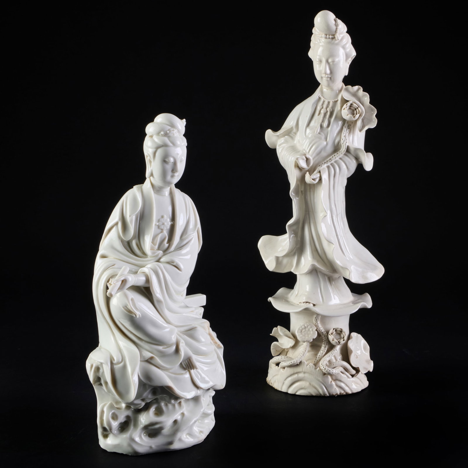 Two Chinese White Glazed Porcelain Models of Guanyin (1 of 15)