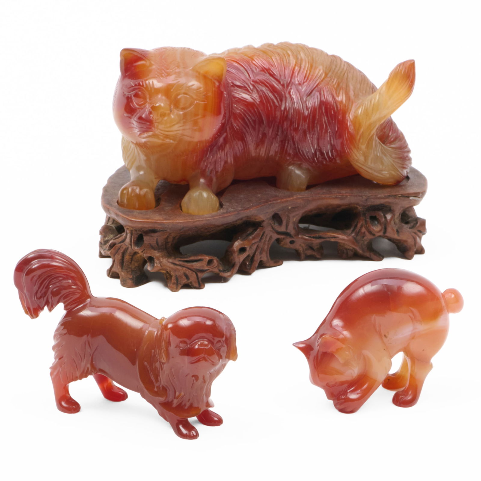Group of Chinese Carnelian Cats and Dogs (1 of 19)