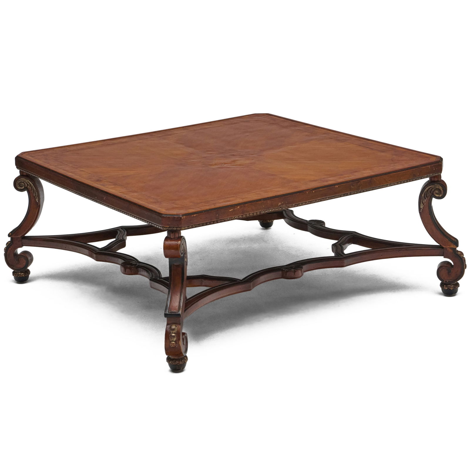 Regence Style Bleached Mahogany and Parcel-Gilt Coffee Table (1 of 14)