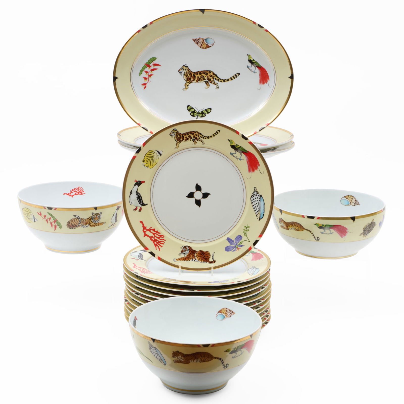 Lynn Chase Porcelain Part Service in the ' Exotica' Pattern (1 of 18)