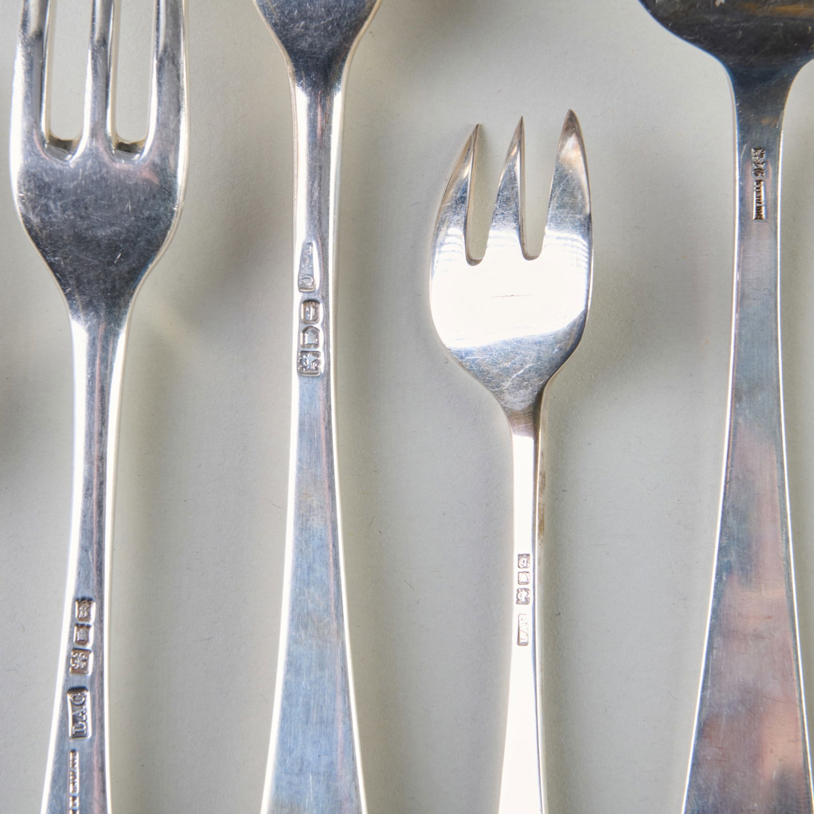 Assembled George V Silver Flatware Service - 14