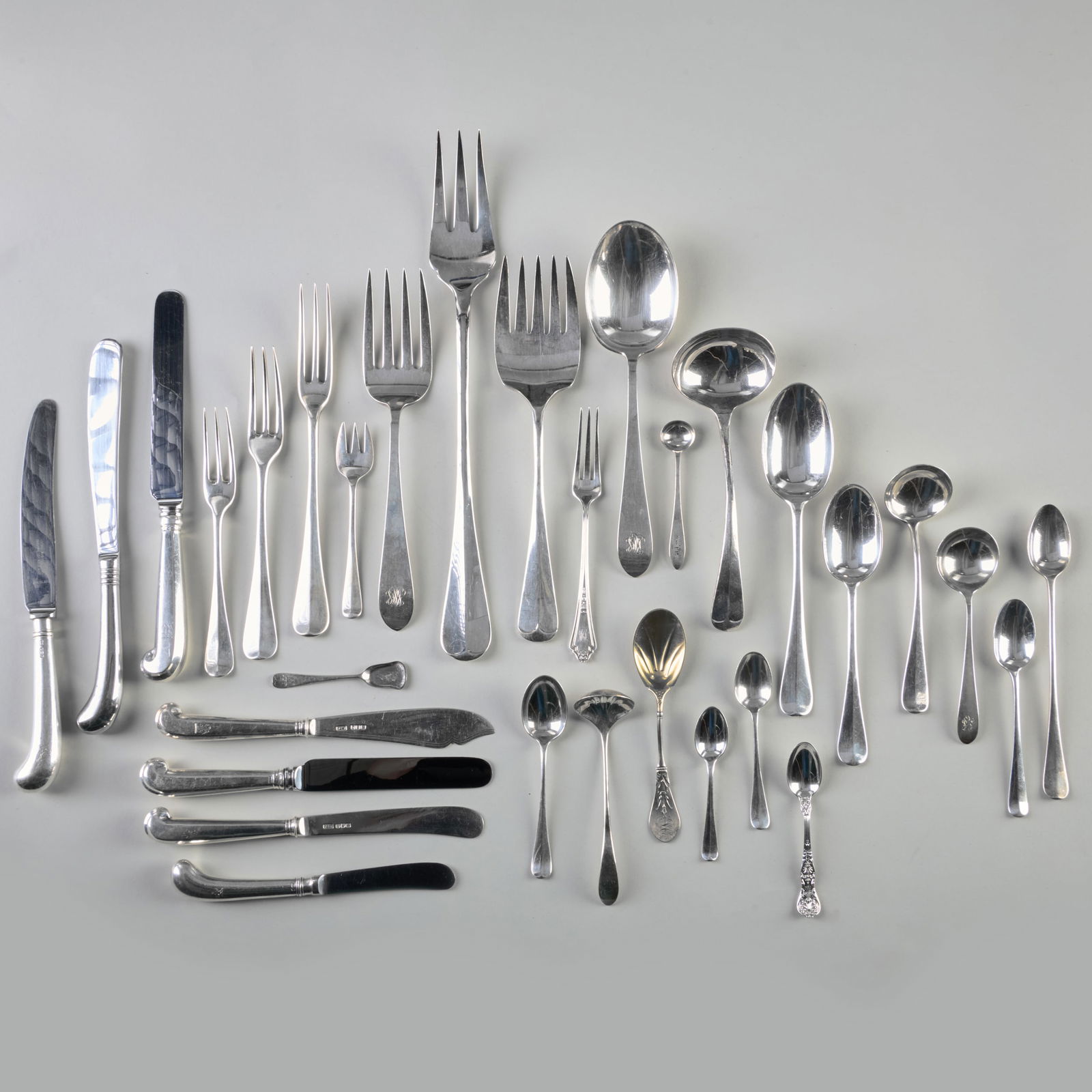Assembled George V Silver Flatware Service - 4